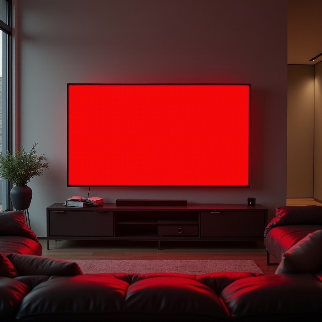 Fernseher roter Bildschirm