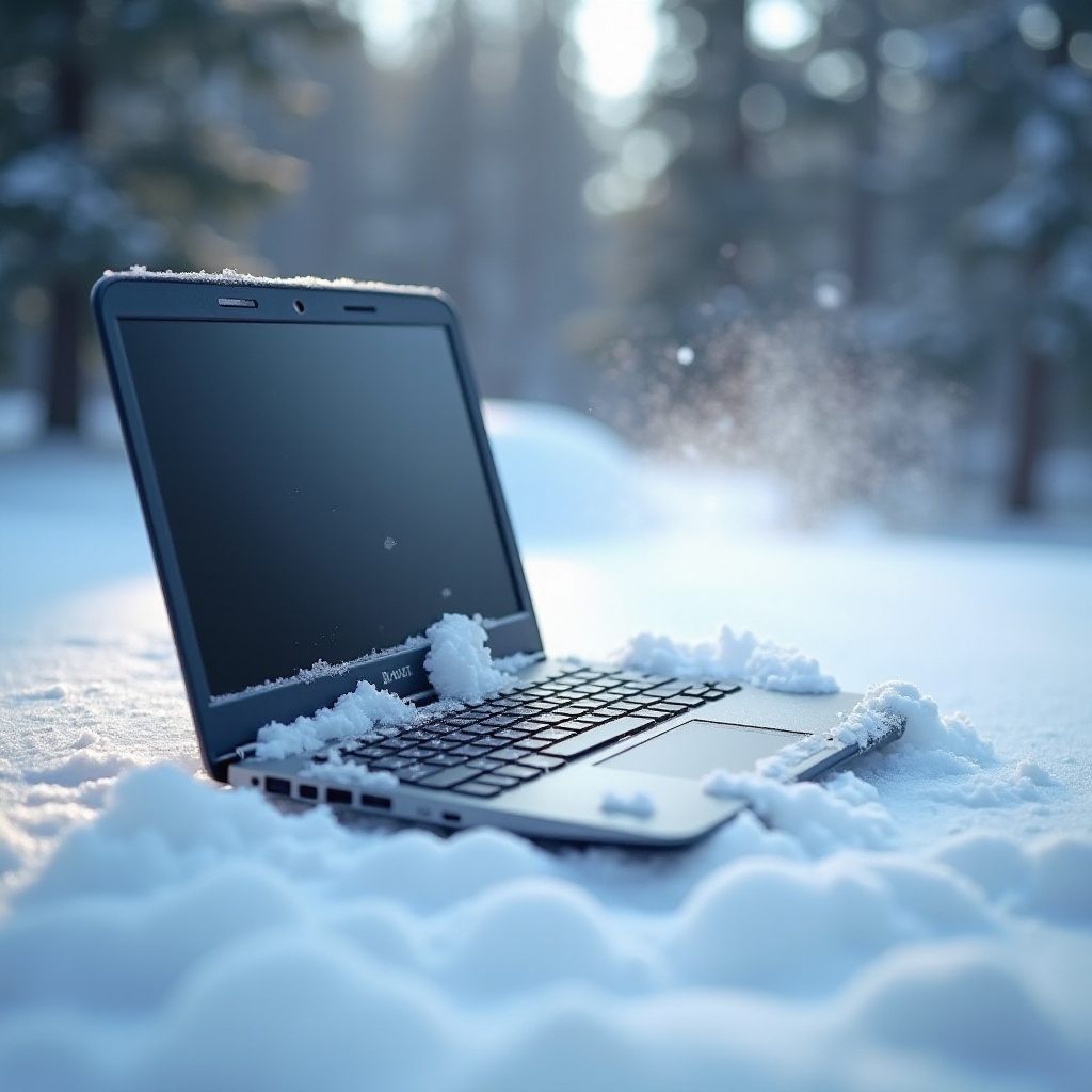 é seguro deixar o laptop no frio congelante