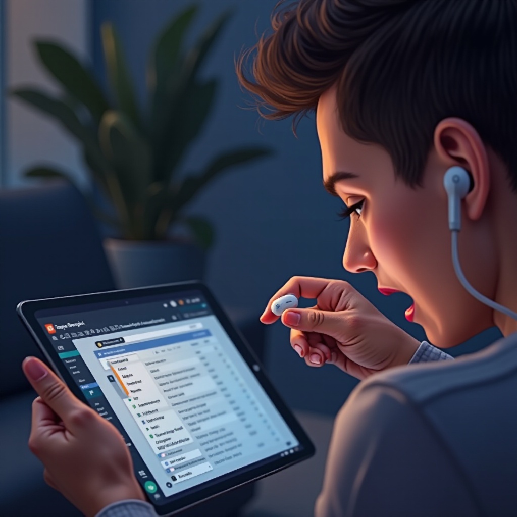 os fones de ouvido sem fio do tablet não estão funcionando no Teams